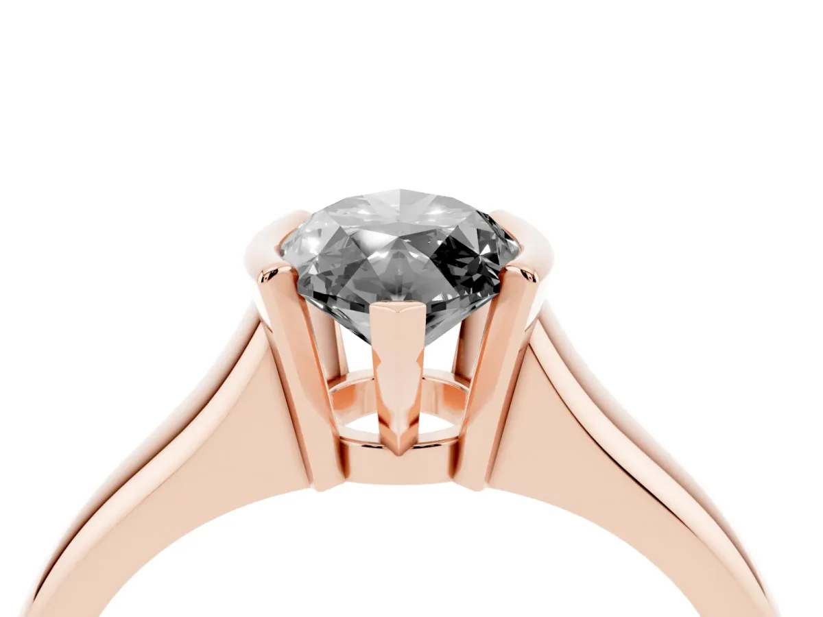 Fancy Black Marquise Cut Solitaire Tension Set Diamond Ring with Split Shank Band Rose gold