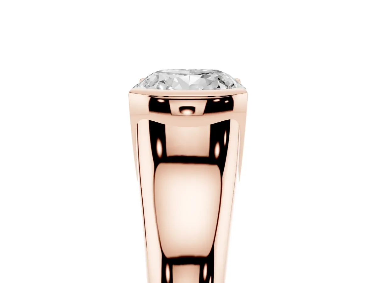 Cushion Cut Solitaire Tension Set Diamond Ring with Split Shank Band Rose gold