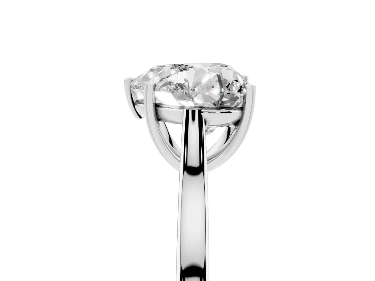 Heart Cut Solitaire Heart Prong Engagement Ring with Tapered Band White gold