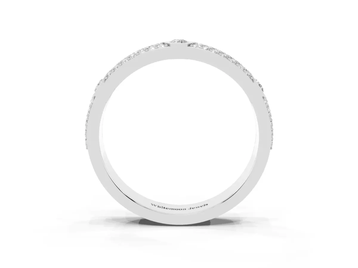 Round Diamond Pavé Promise Ring with Round Diamond Accents Platinum