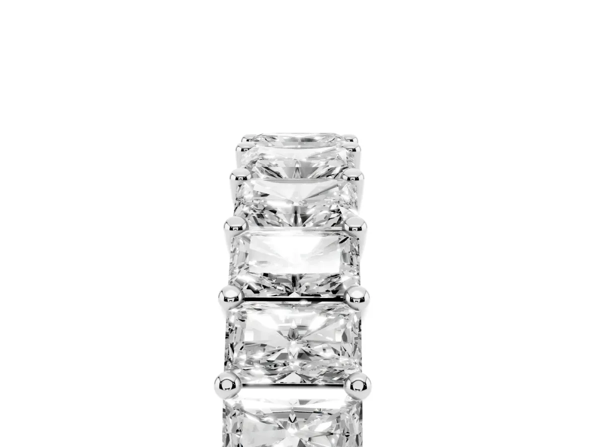 radiant Cut eternity band with shared prong setting Silver