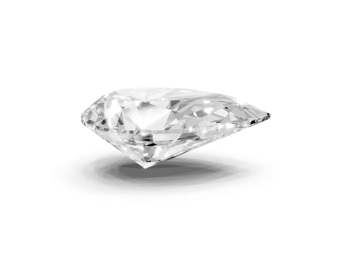 Pear Cut Diamond Ring with Marquise Side Stones and Prong Setting Rose gold