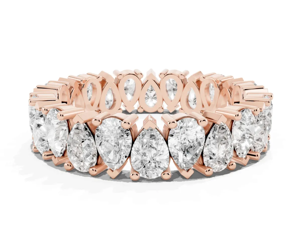 Pear Diamond Shared Prong Eternity Band Rose gold