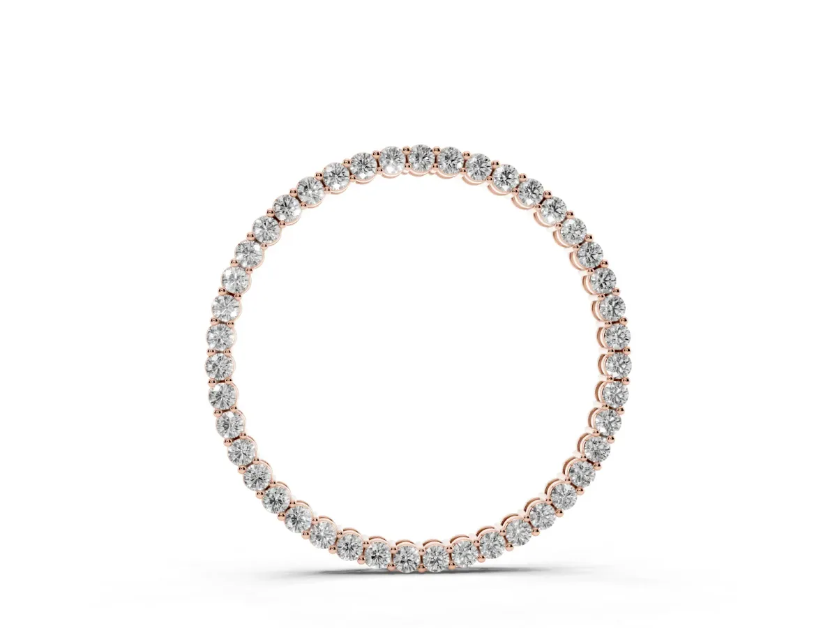 Round Cut Diamond Prong Set Eternity Pendant Rose gold