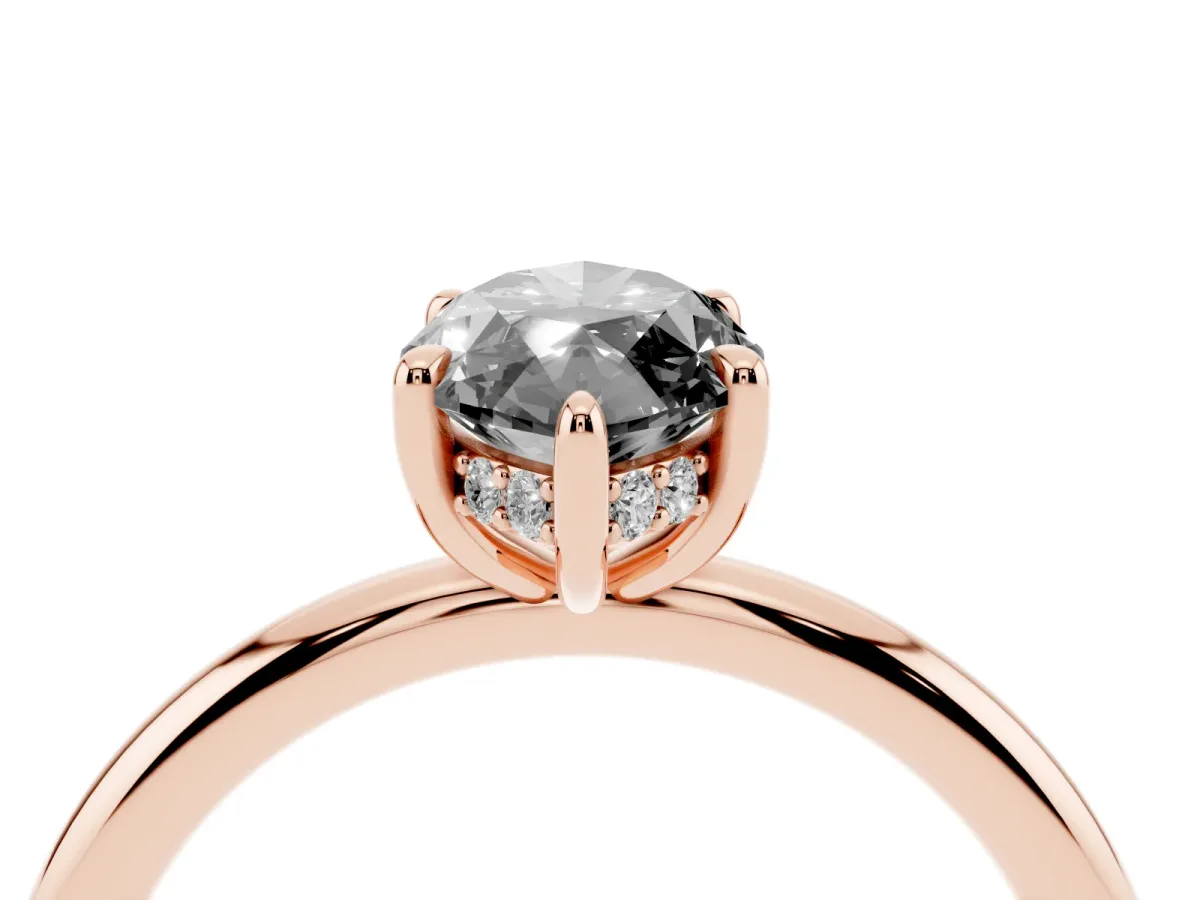 Fancy Black Marquise Cut Diamond Solitaire Ring with Thin Band and Four-Prong Setting Rose gold