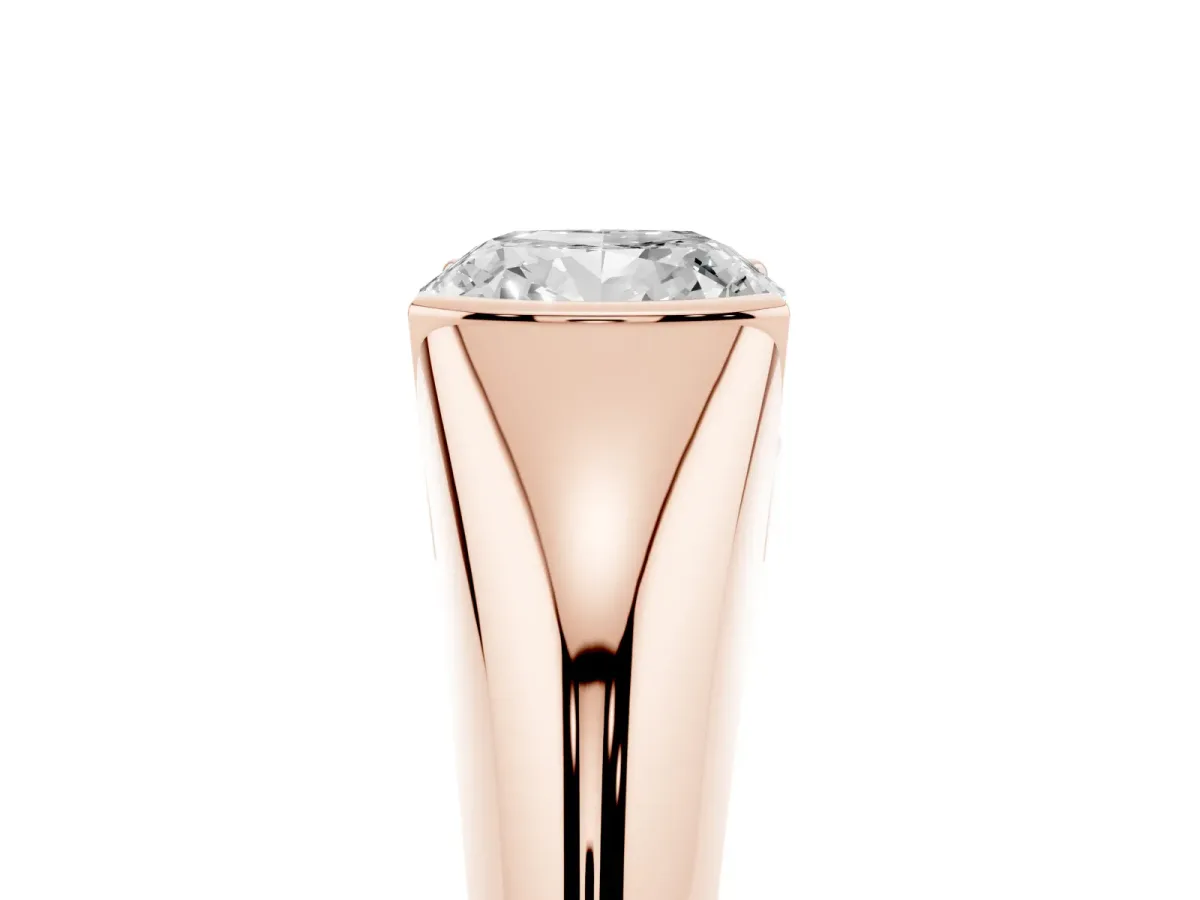 Cushion Cut Solitaire Tension Set Diamond Ring Rose gold
