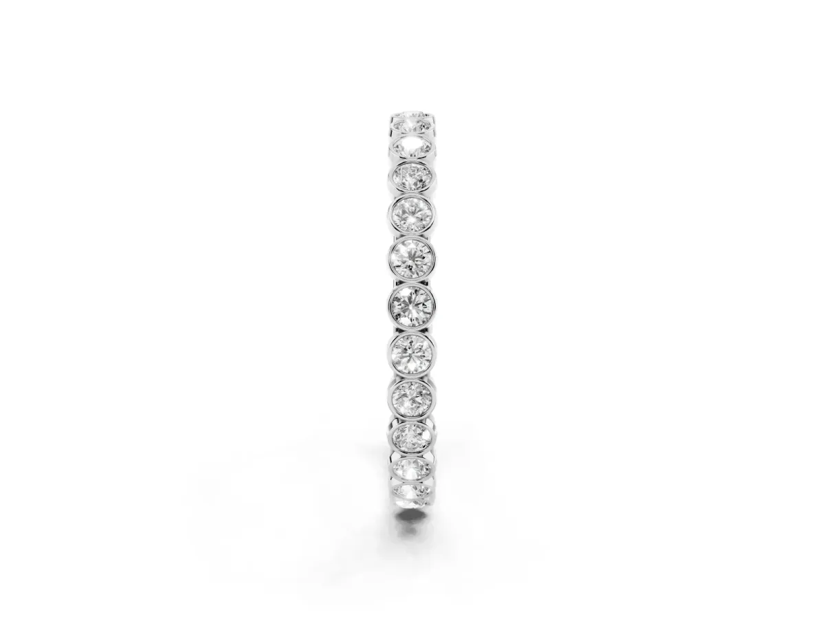 Bezel-Set Round Diamond Eternity Band White gold