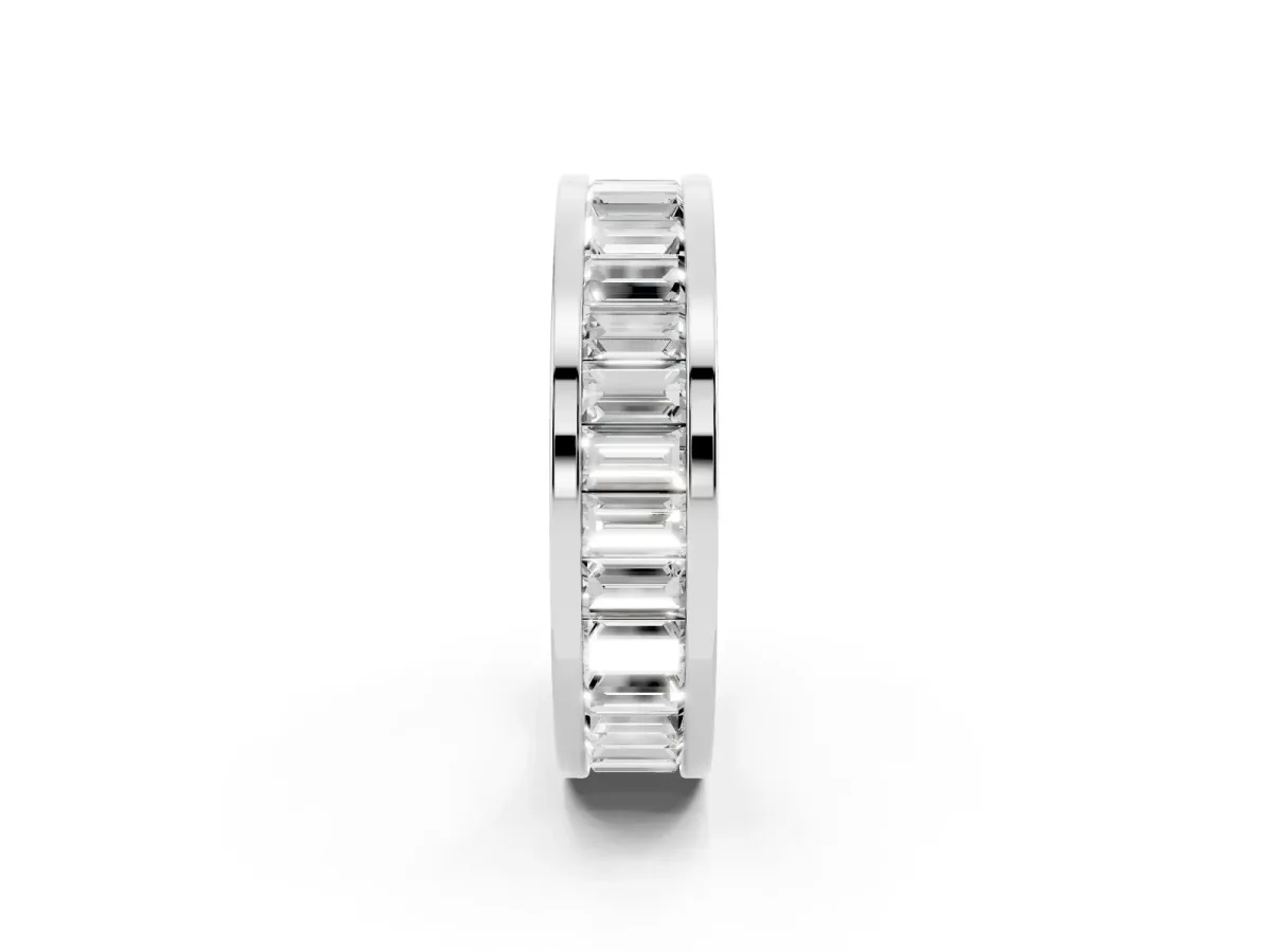 baguette Cut eternity band with channel set Silver