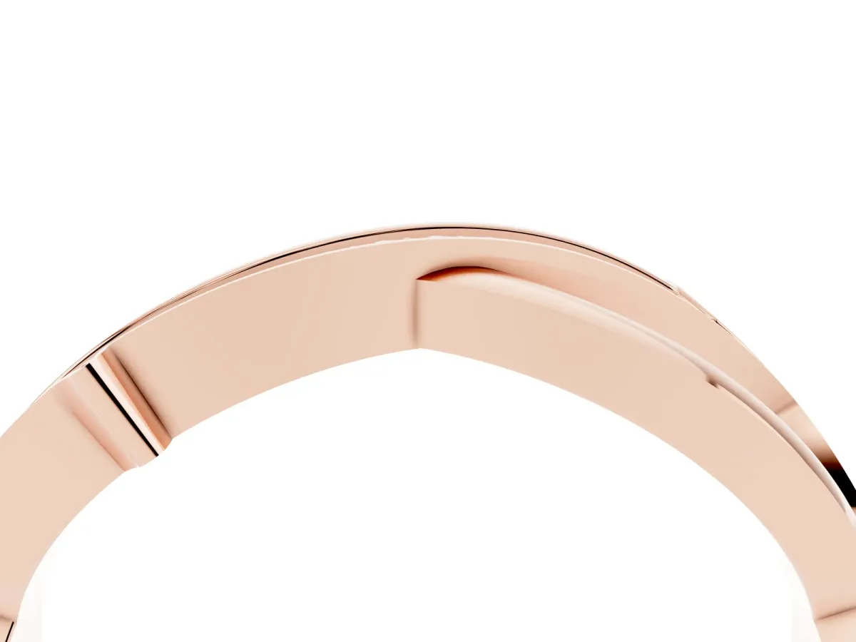 Pavé Round Diamond Twist Band with Channel Setting Rose gold