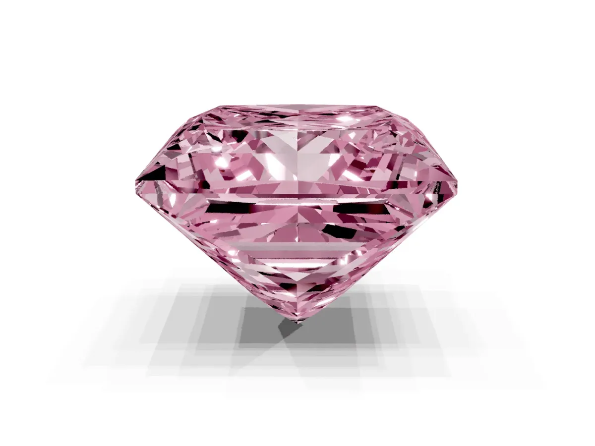 Fancy Pink Princess Cut Halo Diamond Ring with Milgrain and Bezel Accents on a Split Shank Band Rose gold