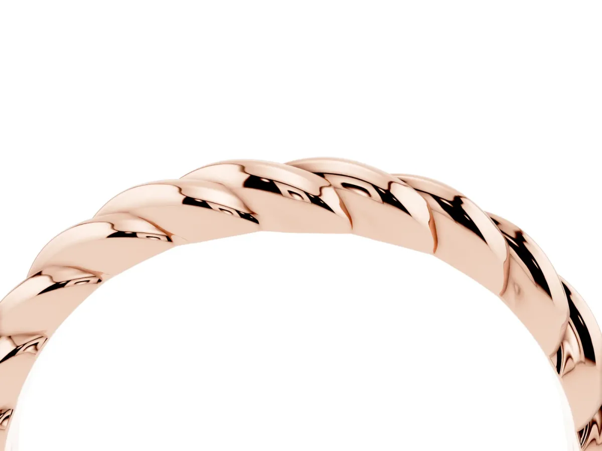 Marquise Diamond Twist Eternity Band with Bezel Setting Rose gold
