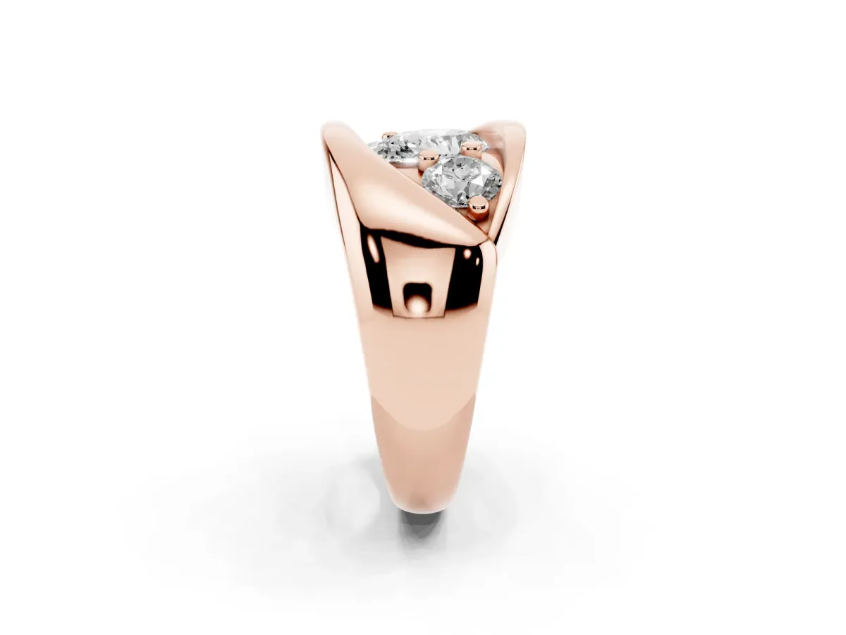 Channel Set Pear Cut Diamond Crossover Band Rose gold