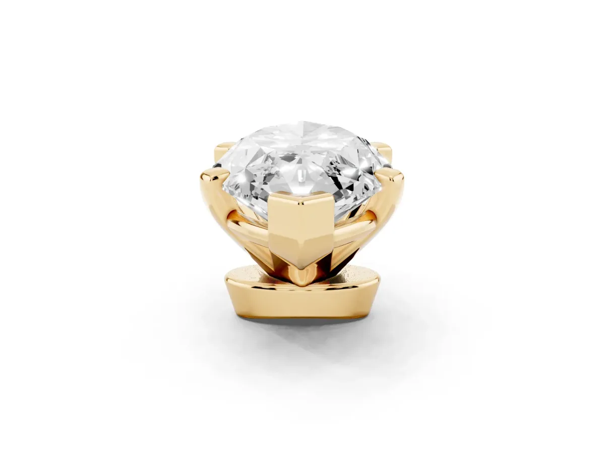 Marquise Cut Diamond Solitaire Ring with Prong Setting and Classic Band Yellow gold