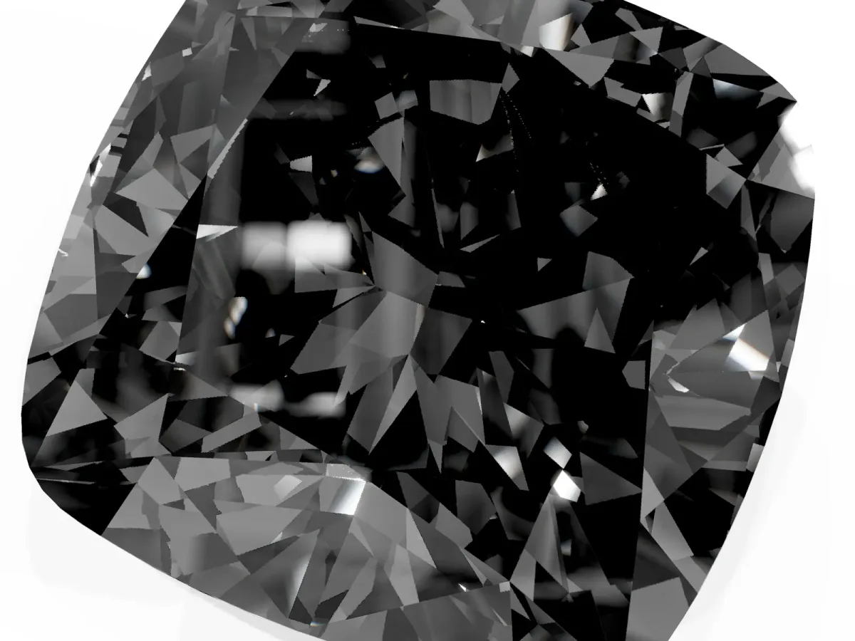 Fancy Black Cushion Cut Solitaire Engagement Ring with Cathedral Band and Four-Prong Setting Rose gold