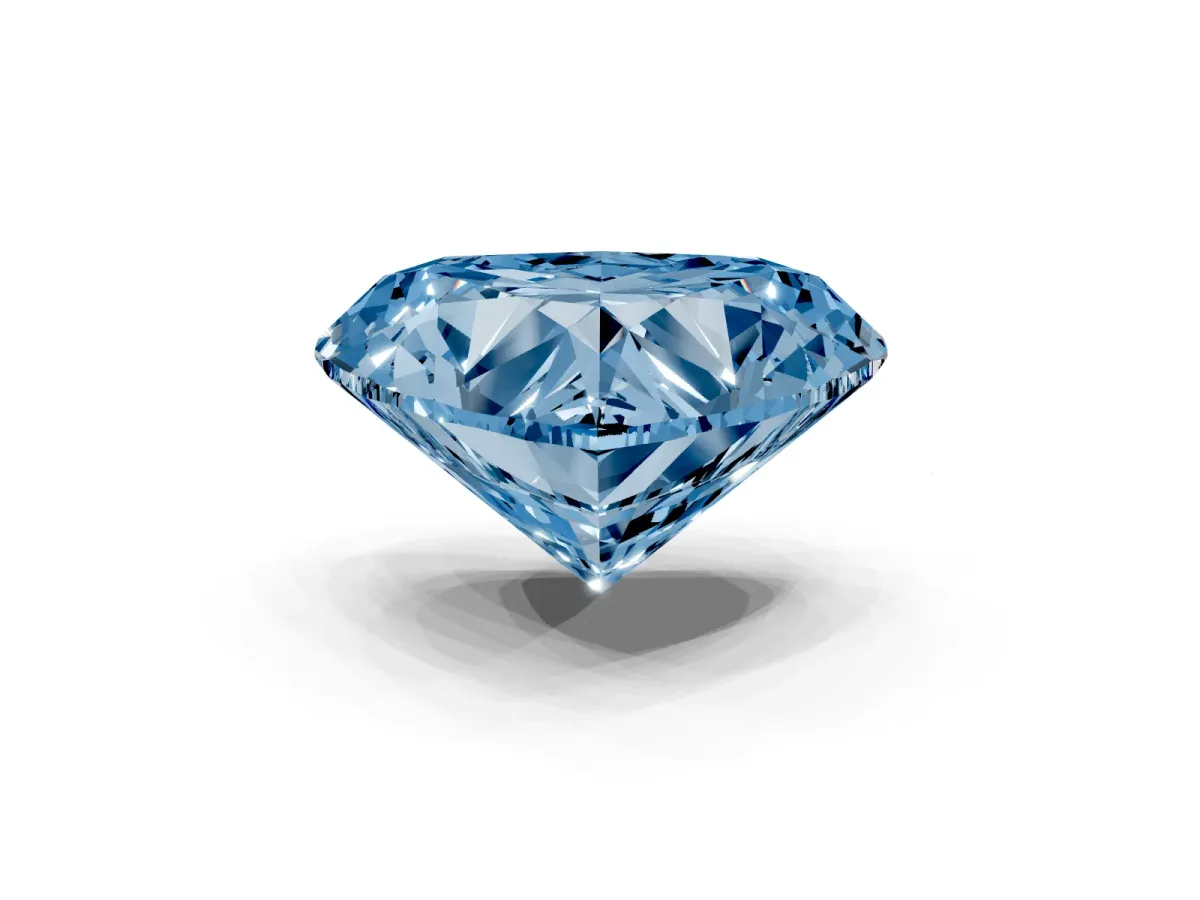 Fancy Blue Heart Cut Cut Double Halo Diamond Engagement Ring with Pave Band and Four-Prong Setting Yellow gold