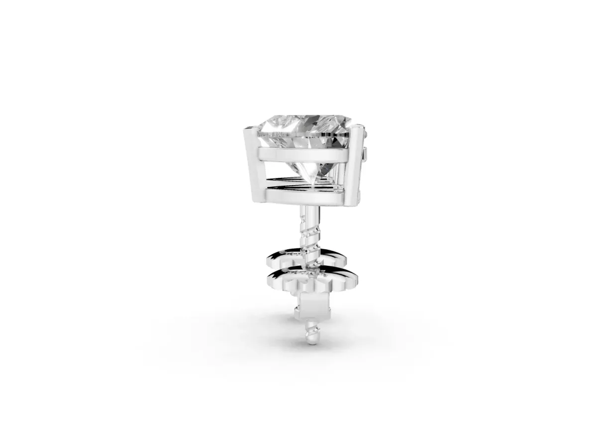 Heart Cut Diamond Stud Earrings Platinum