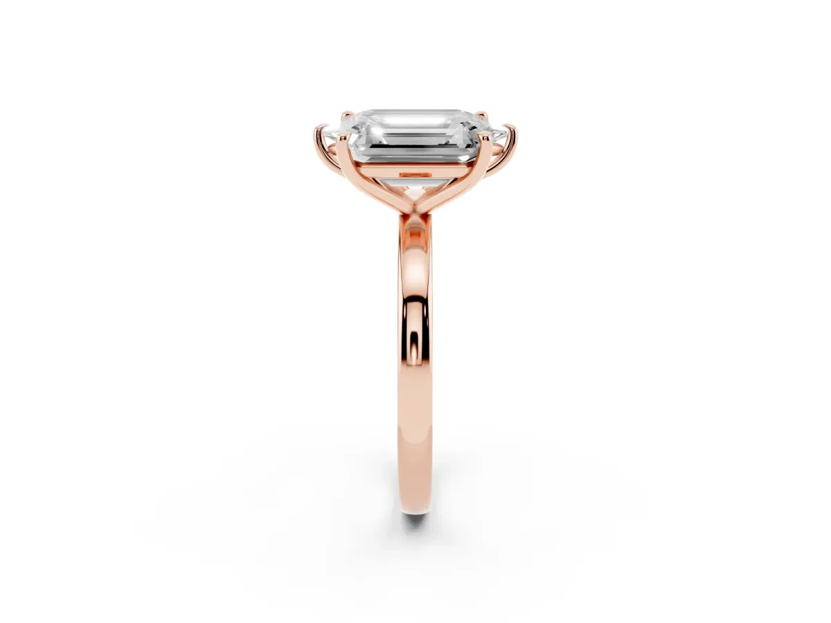 Marquise Cut and Emerald Cut Toi Moi Ring with Prong Setting Rose gold