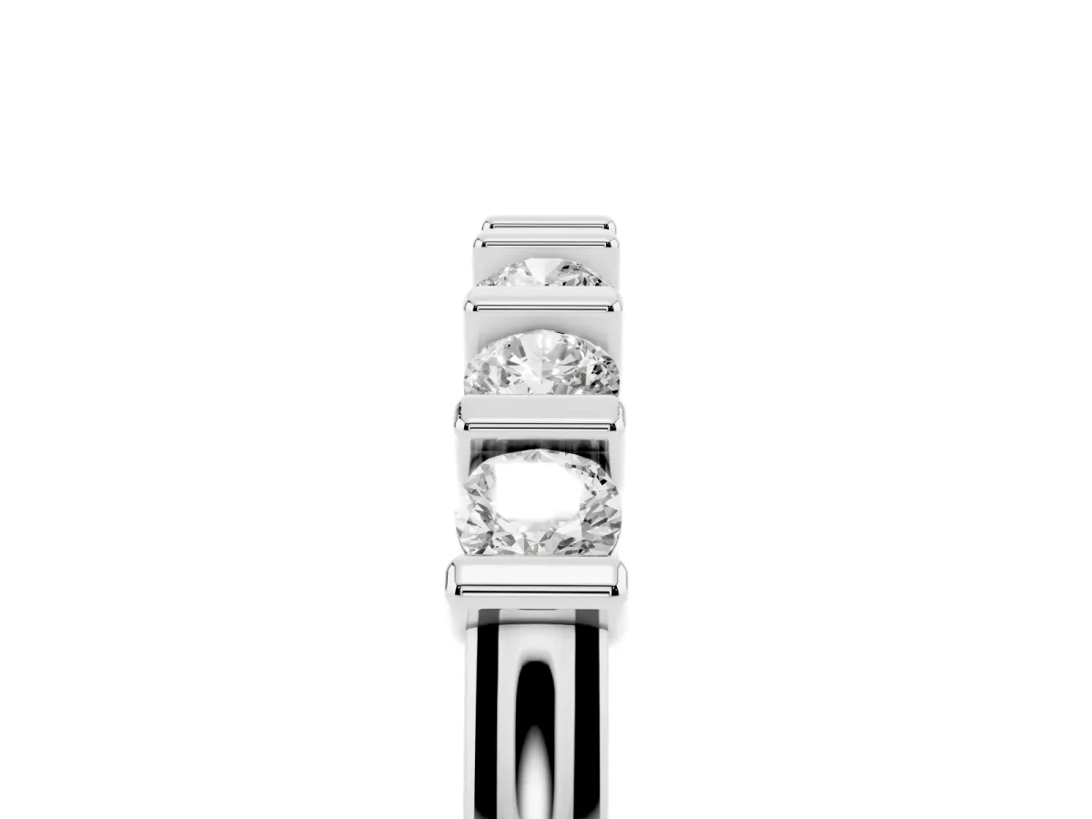 Channel-Set Round Diamond Half-Eternity Band White gold