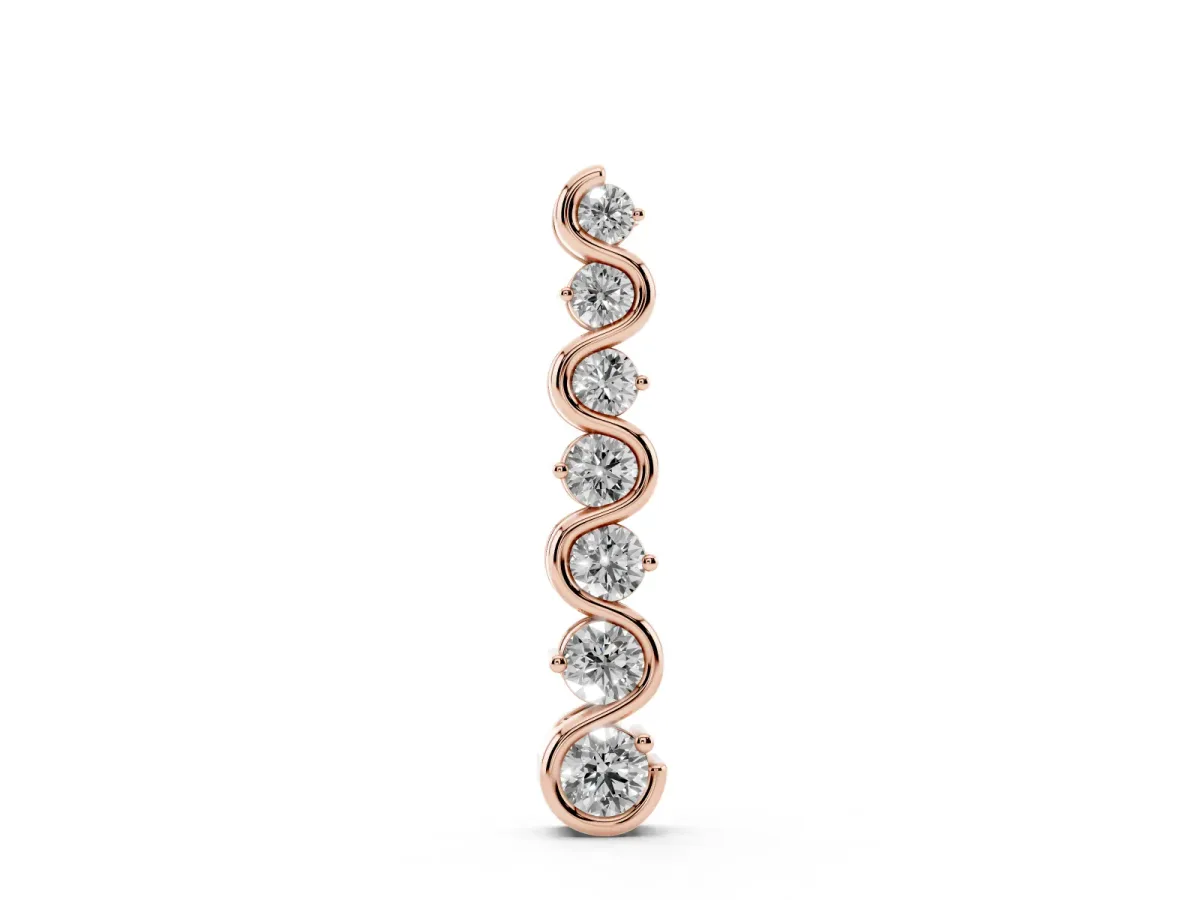 Round Diamond S-Curve Prong Set Pendant Rose gold