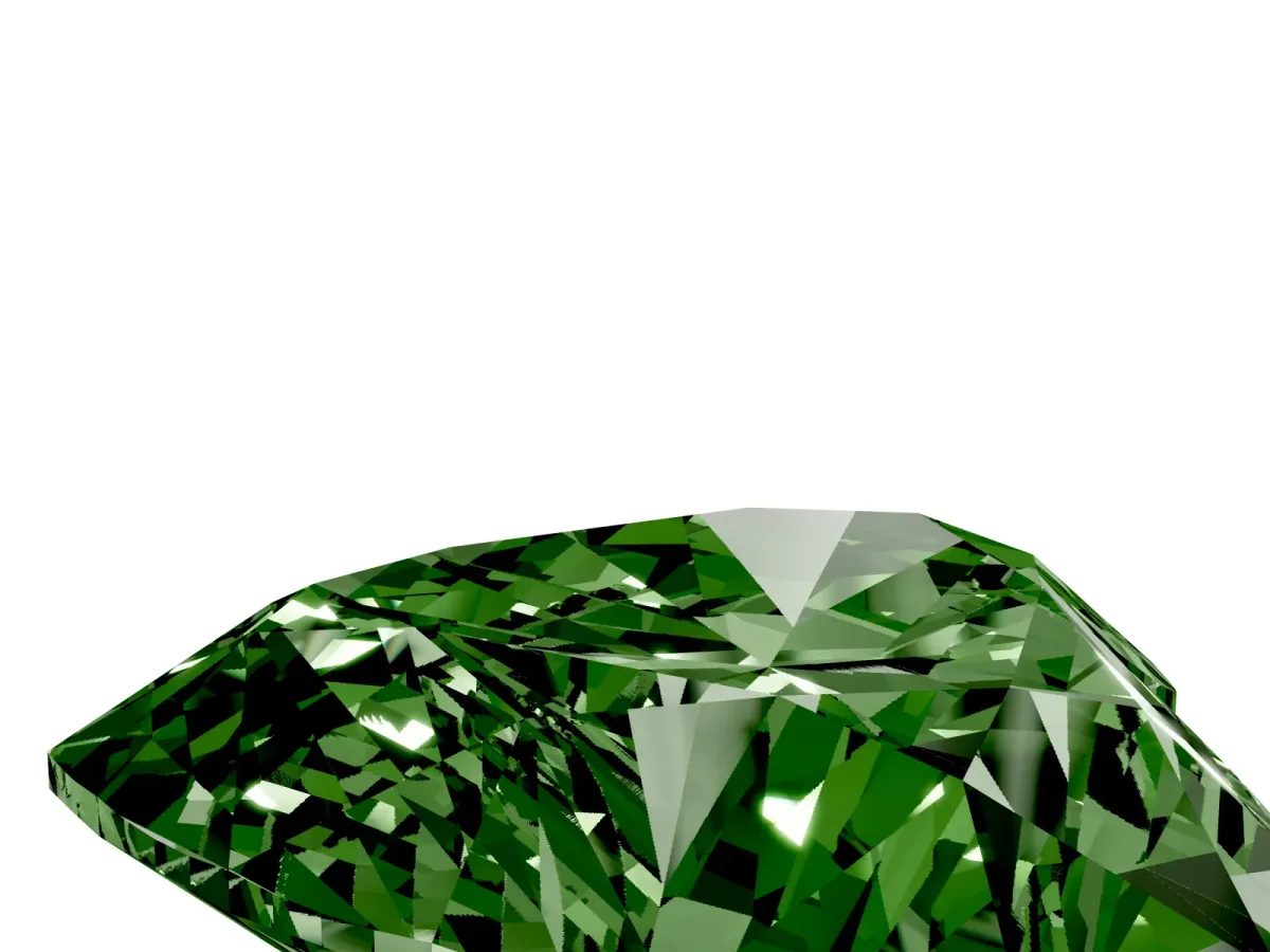 Fancy Green Heart Cut Cut Double Halo Diamond Engagement Ring with Pave Band and Four-Prong Setting White gold