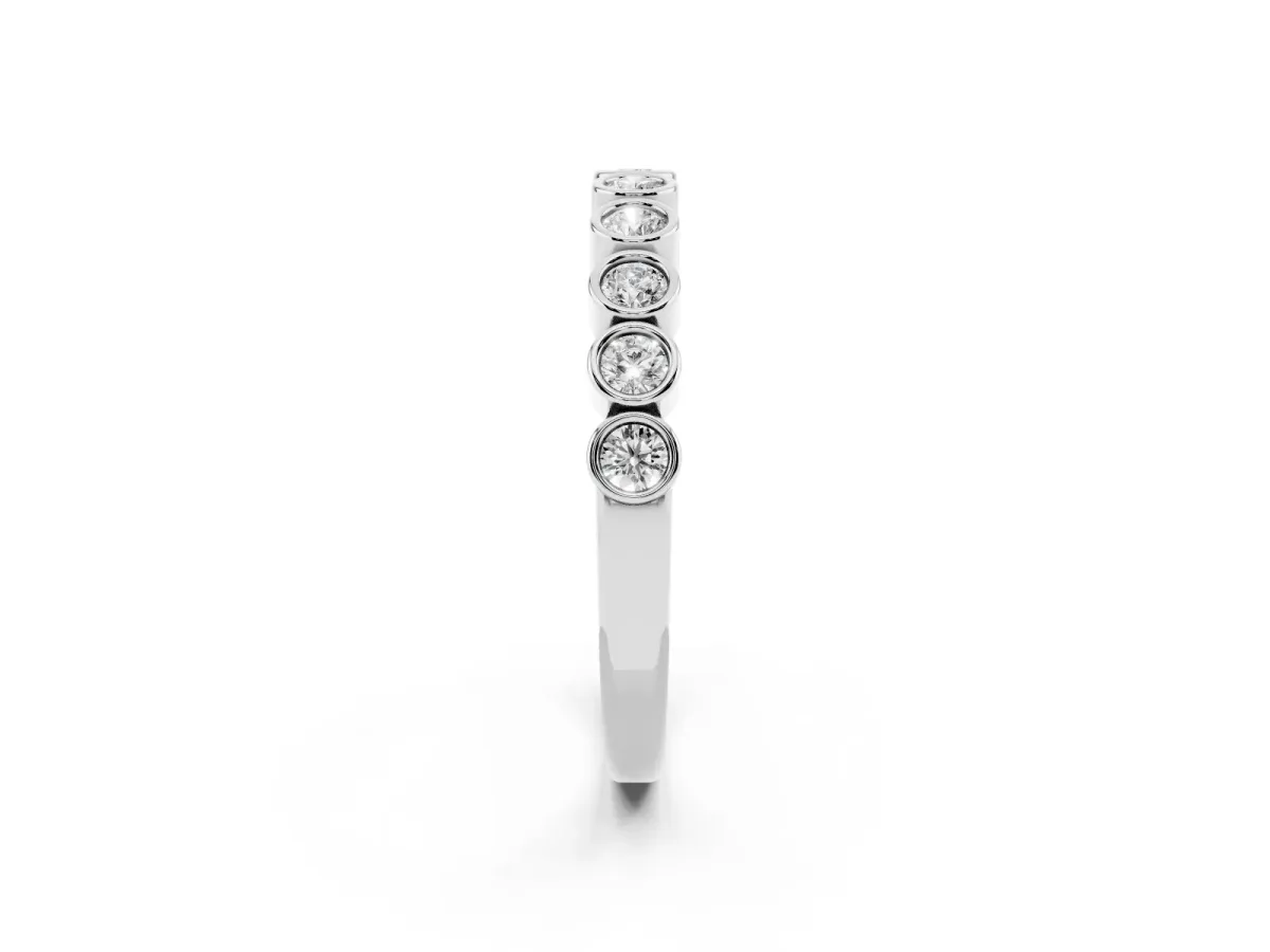 Bezel Set Round Diamond Eternity Band Silver