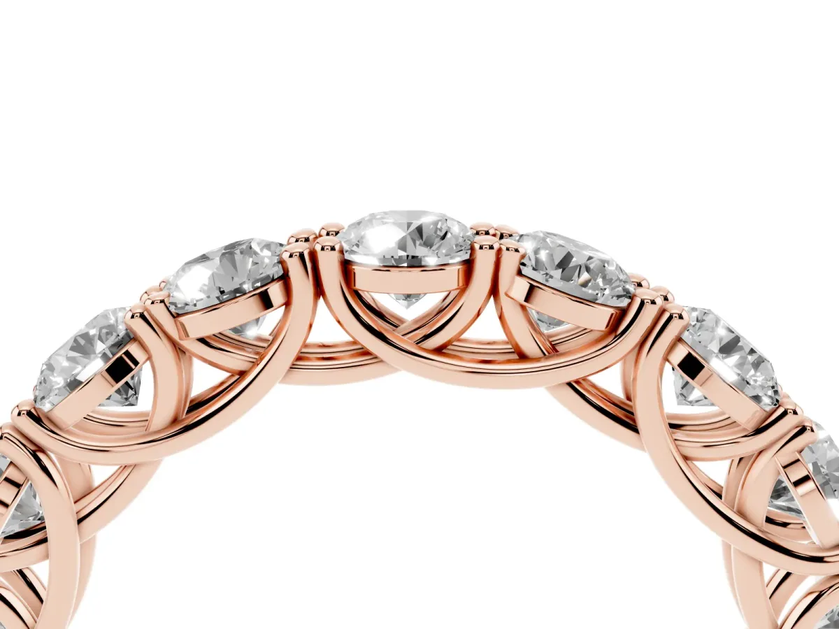 Round Diamond Woven Full Eternity Band Rose gold
