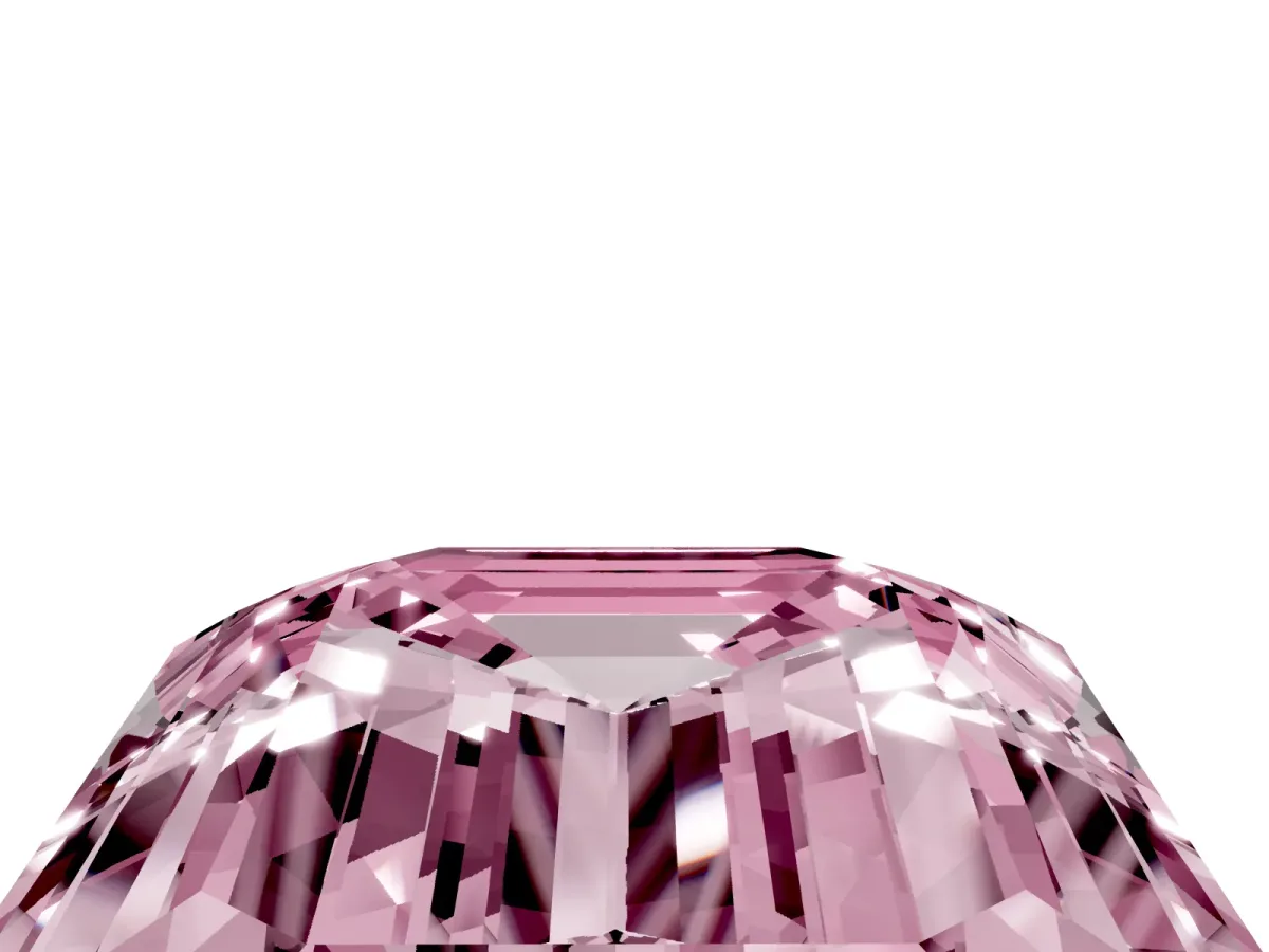 Fancy Pink Emerald Cut Cut Pave Band Milgrain Solitaire Ring Yellow gold