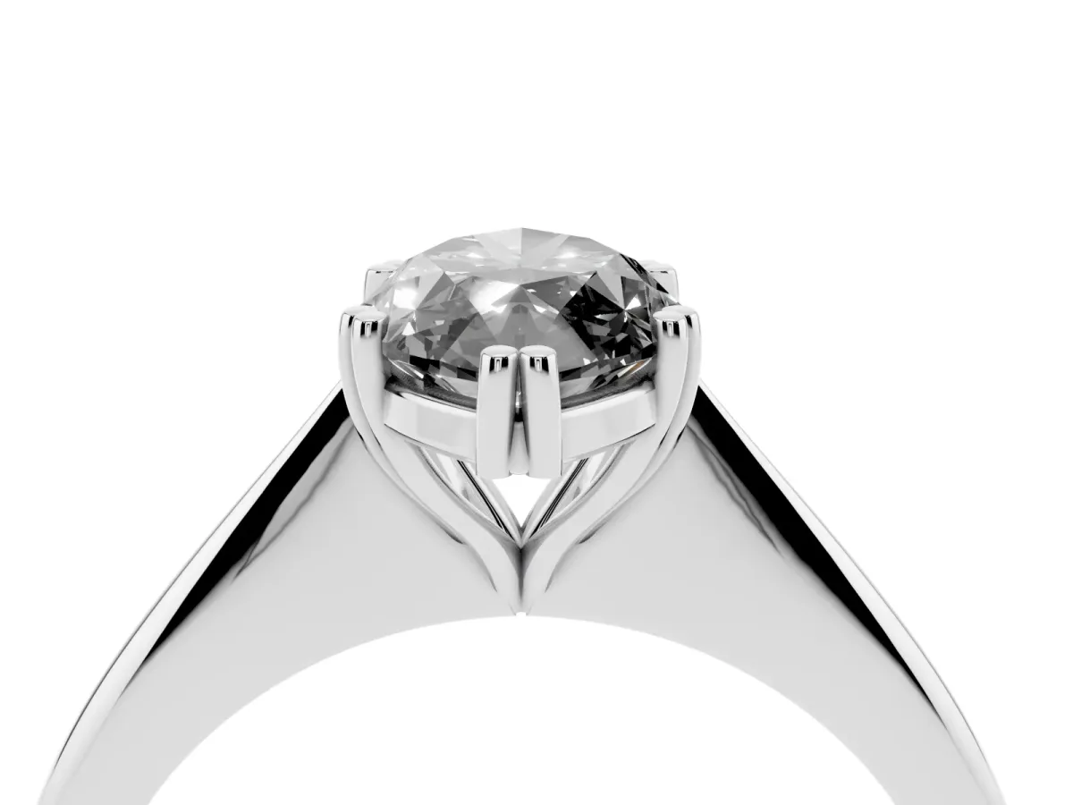 Fancy Black Marquise Cut Solitaire Diamond Ring with Six-Prong Setting and Classic Band Silver
