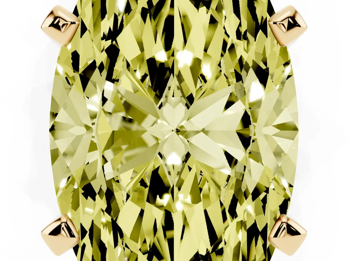 Fancy Yellow Marquise Cut Diamond Solitaire Ring with Prong Setting and Classic Band Yellow gold