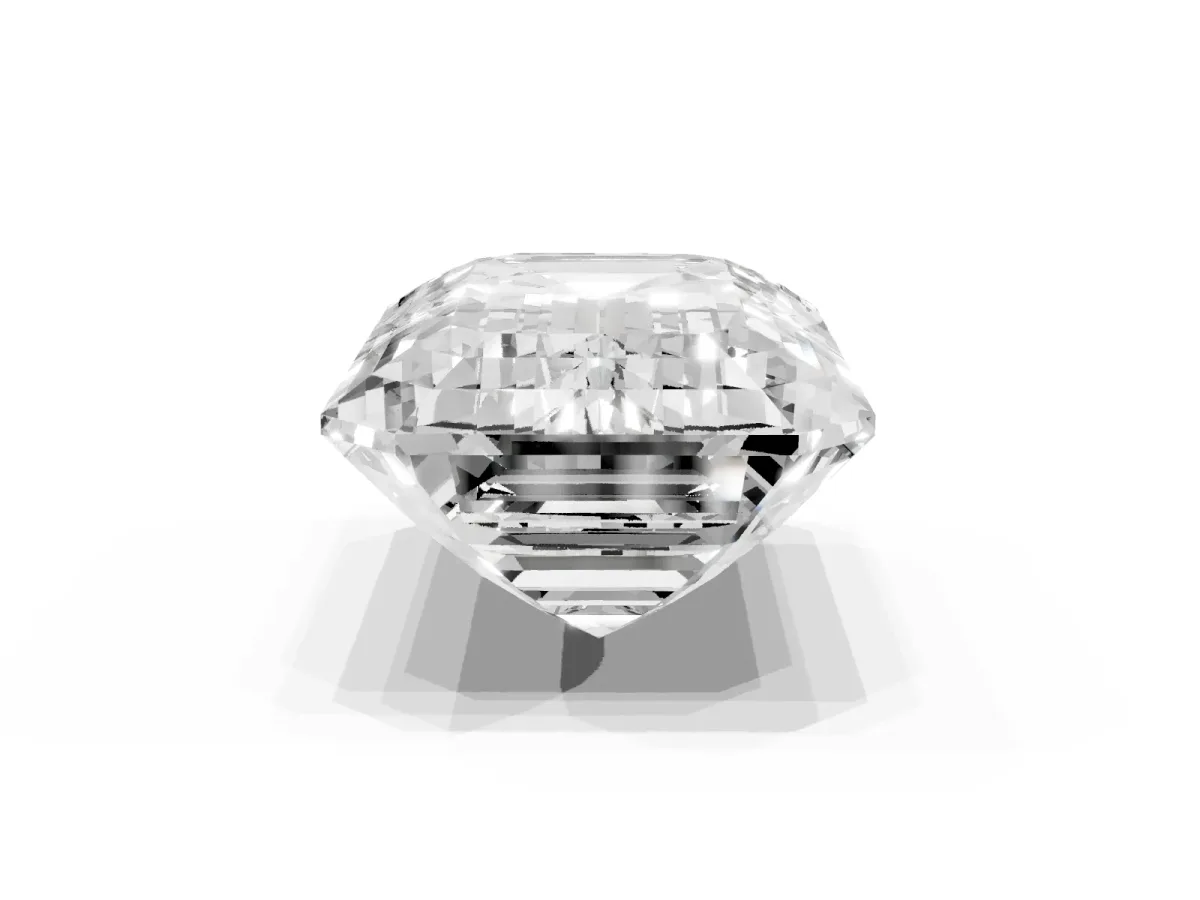 Emerald Cut Cut Pave Band Milgrain Solitaire Ring Platinum