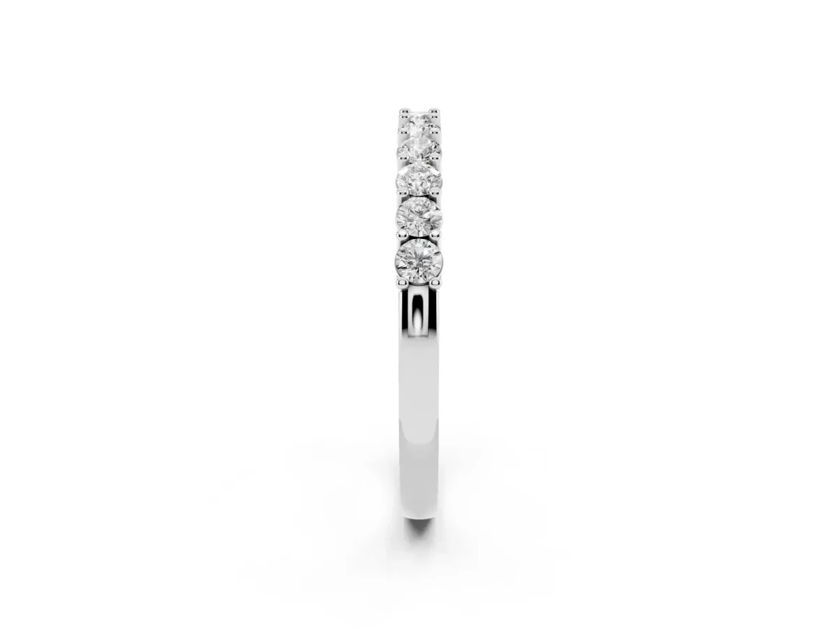 Round Diamond Pavé Half-Eternity Band Platinum