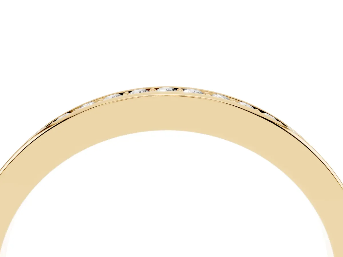 Round Diamond Pavé Set Eternity Band with Channel Setting Yellow gold
