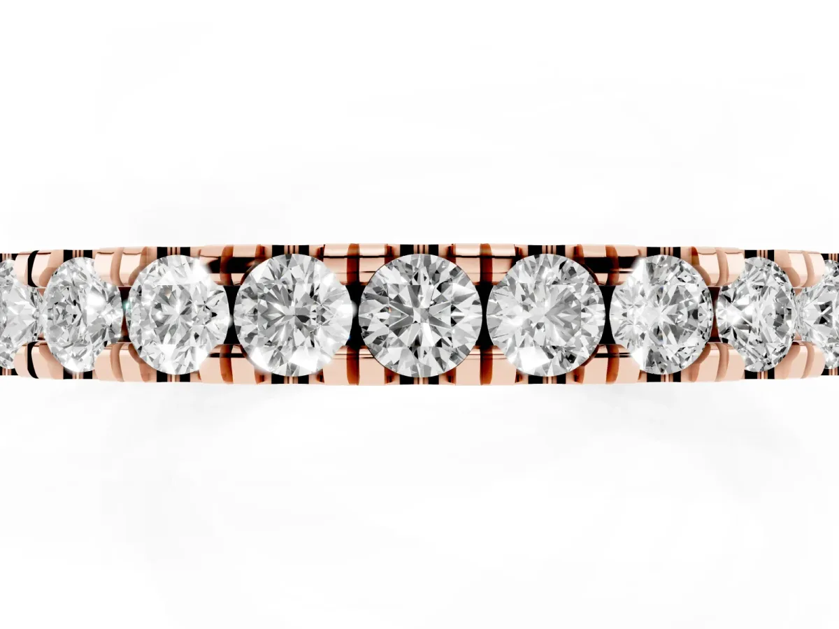 Round Diamond Eternity Band with Prong Setting Rose gold