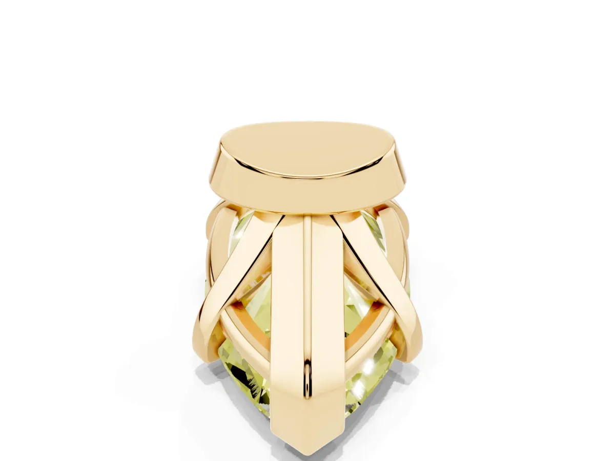 Fancy Yellow Marquise Cut Diamond Solitaire Ring with Prong Setting and Classic Band Yellow gold