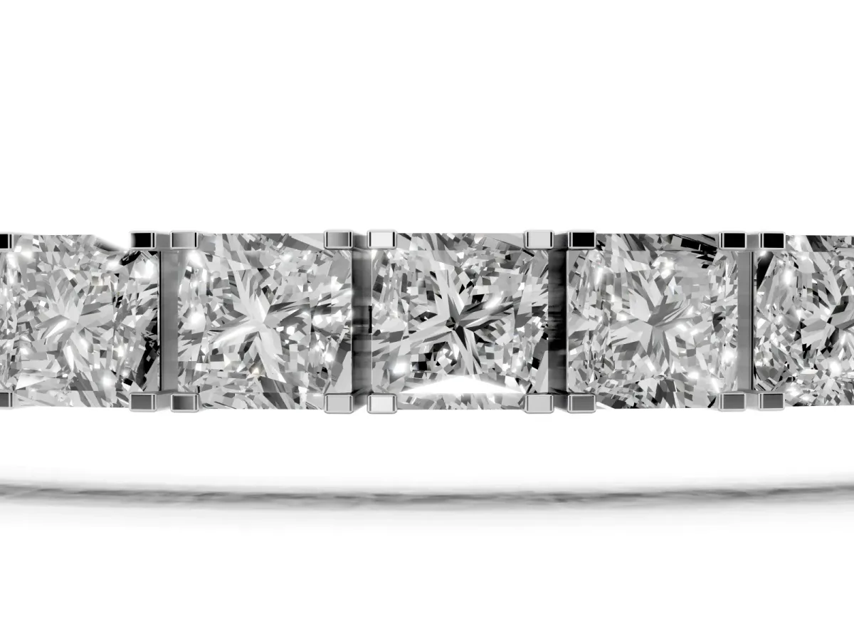 Princess Cut Diamond Tennis Bracelet with Channel Setting Silver