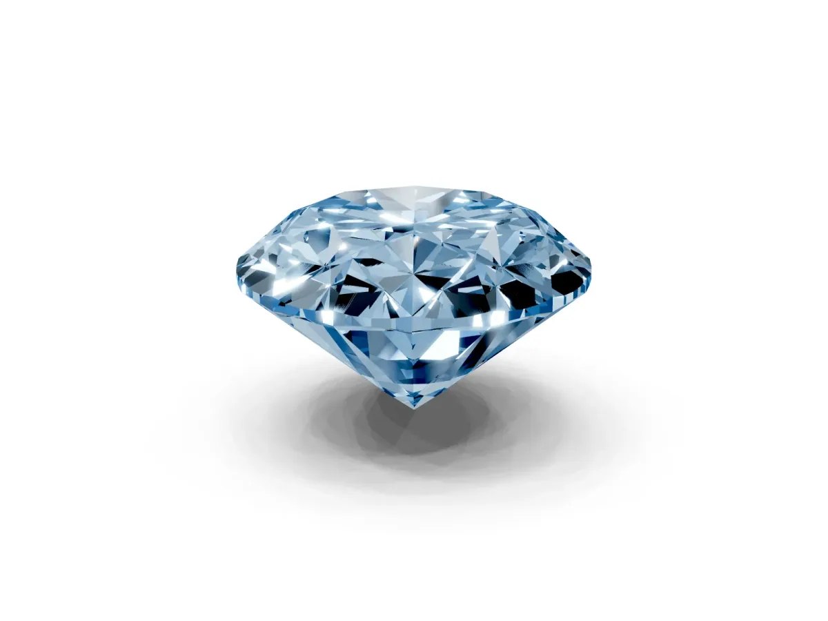 Fancy Blue Oval Cut Diamond Solitaire Ring with Prong Setting and Pavé Band Yellow gold