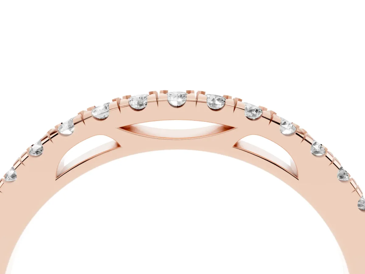 Round Diamond Pavé Set Eternity Band Rose gold