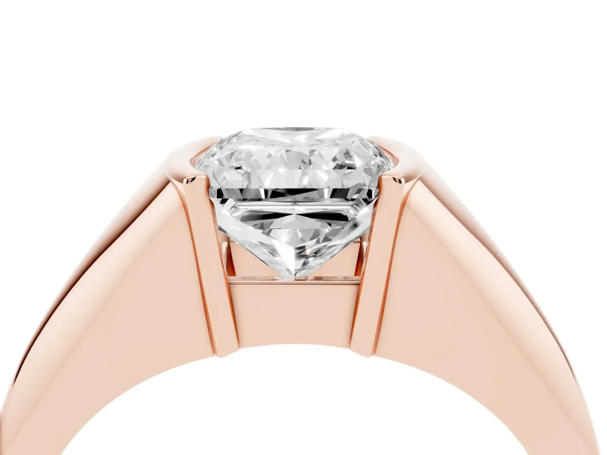 Radiant Cut Solitaire Tension Set Diamond Ring Rose gold