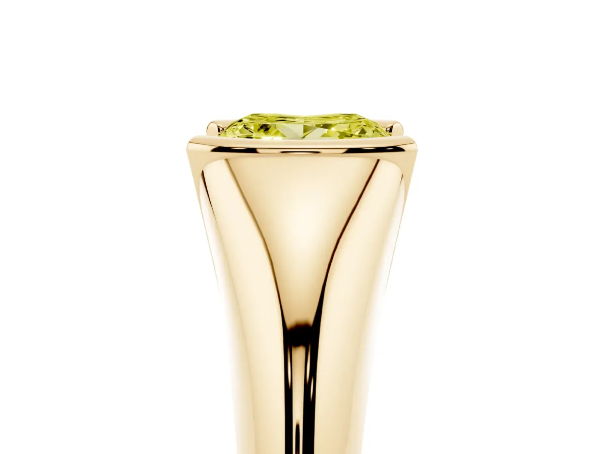 Fancy Yellow Princess Cut Solitaire Tension Set Diamond Ring Yellow gold