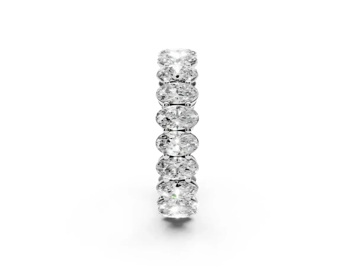 Oval Cut Diamond Eternity Band with Shared Prong Setting Silver