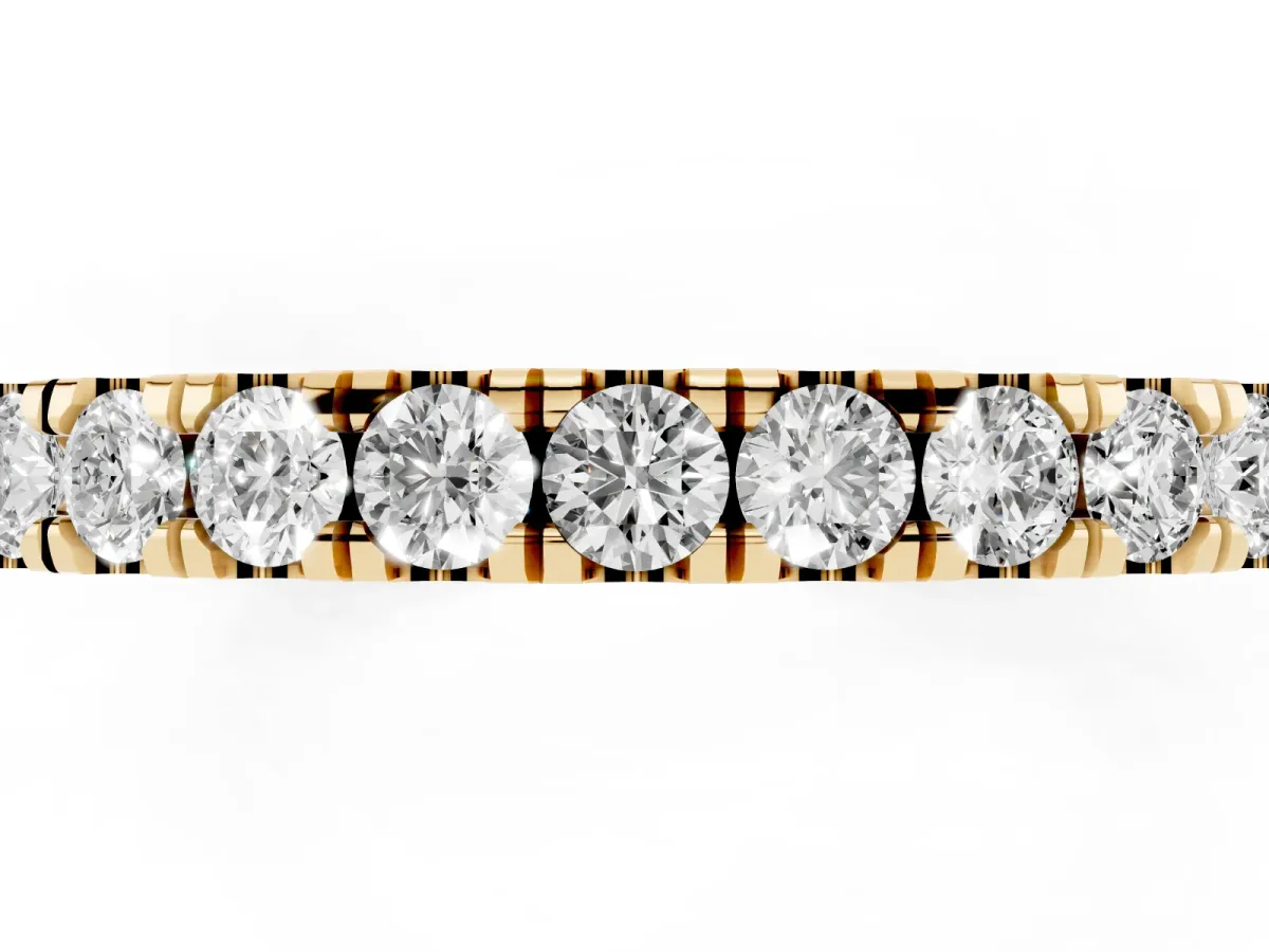 Round Diamond Eternity Band with Prong Setting Yellow gold