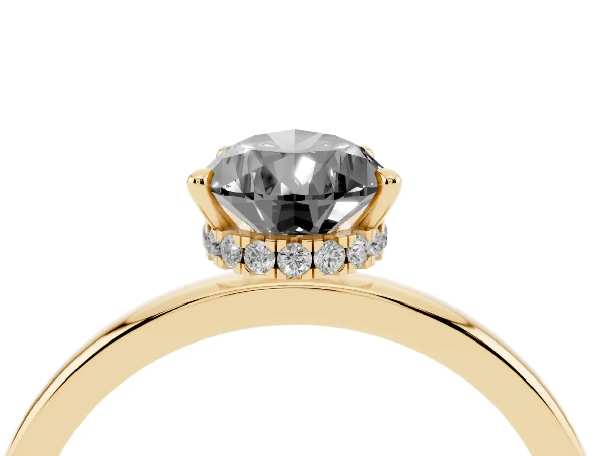 Fancy Black Pear Cut Solitaire Engagement Ring with Cathedral Band and Four-Prong Setting Yellow gold