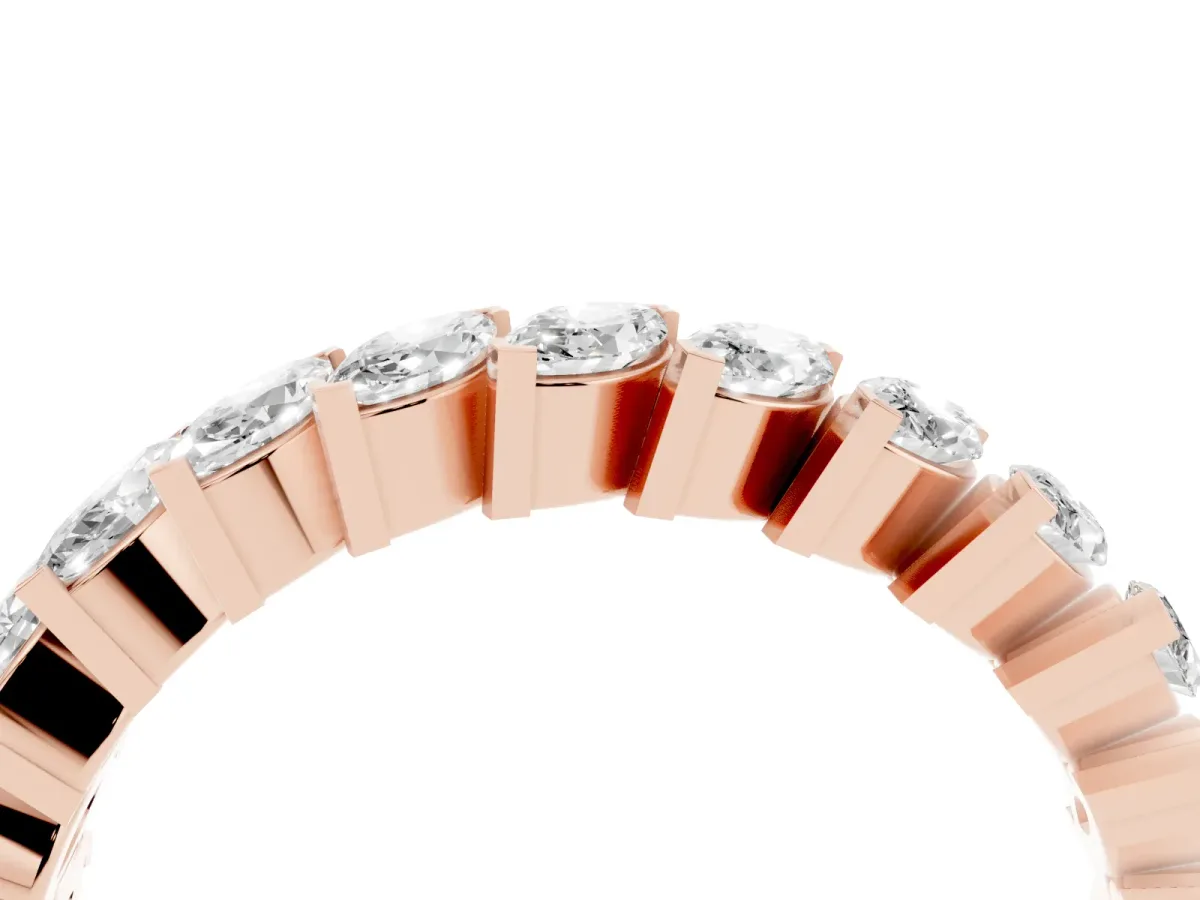 Marquise Diamond Shared Prong Full Eternity Band Rose gold