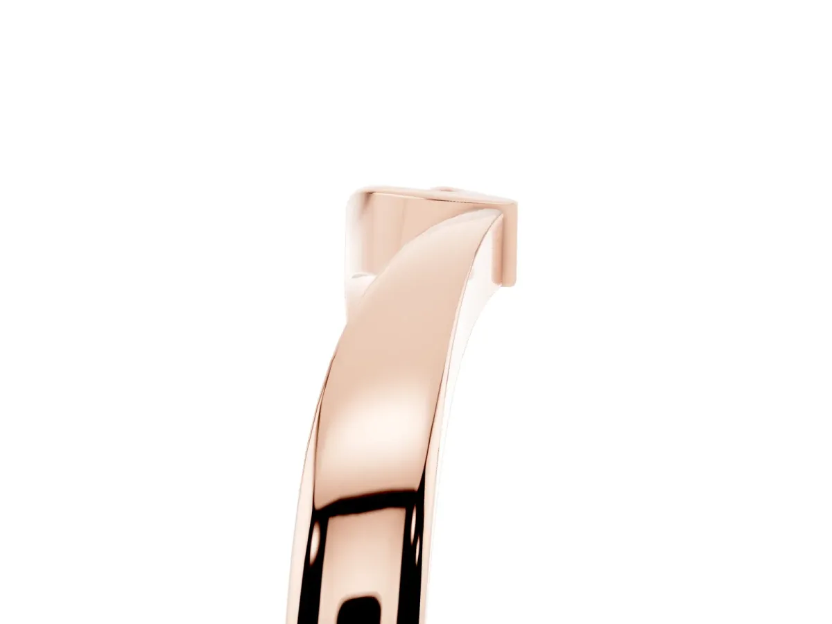 Channel Set Round Diamond Contour Band Rose gold