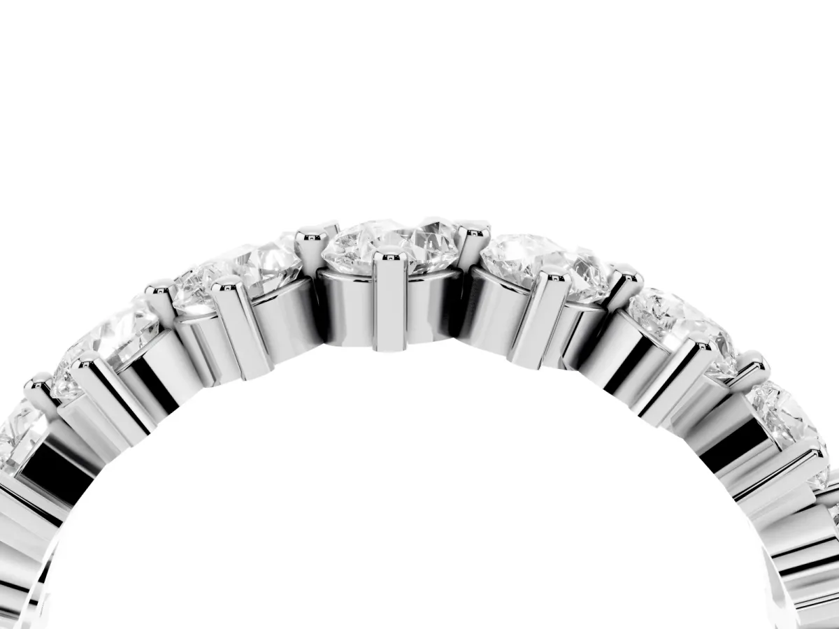 Pear Diamond Full Eternity Band with Shared Prong Setting Silver