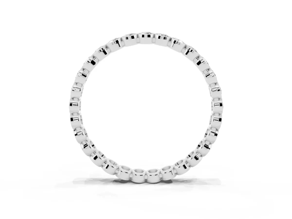 Bezel-Set Round Diamond Eternity Band White gold