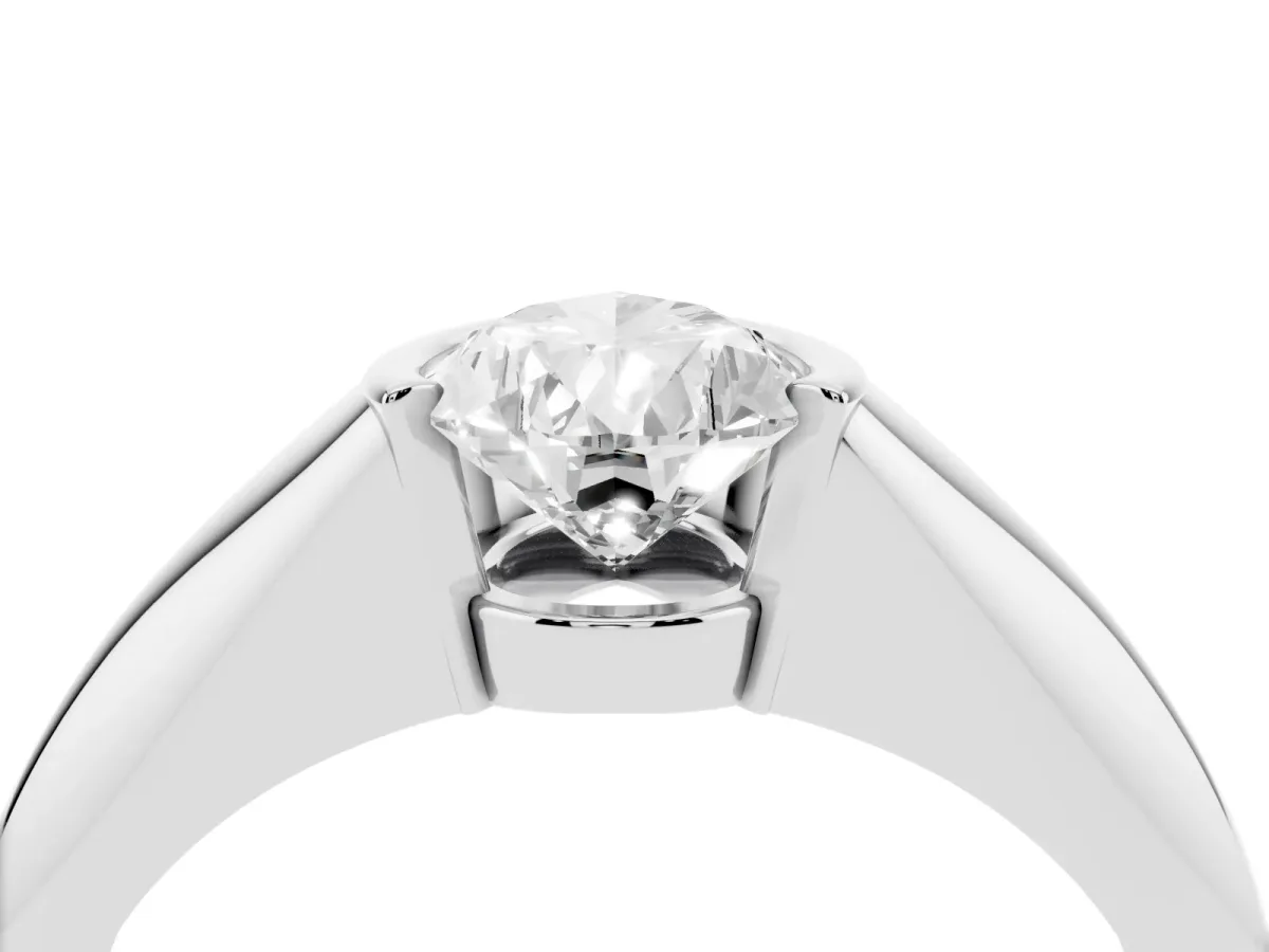 Pear Cut Solitaire Tension Set Diamond Ring White gold