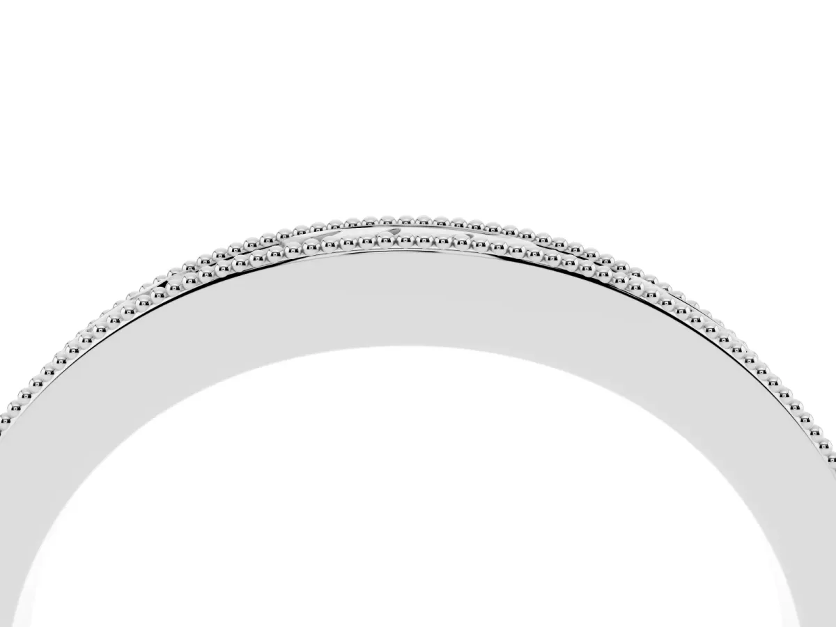 Milgrain Bezel Set Round Diamond Eternity Band Silver