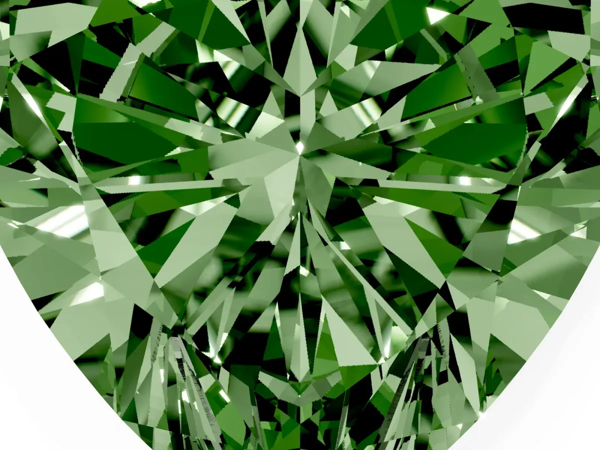 Fancy Green Heart Cut Cut Double Halo Diamond Engagement Ring with Pave Band and Four-Prong Setting Rose gold