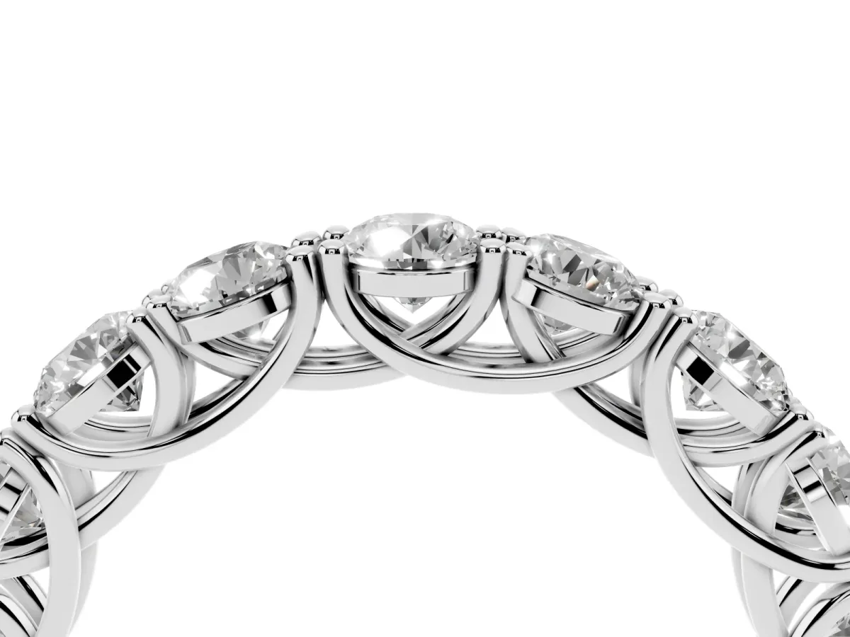 Round Diamond Woven Full Eternity Band Silver